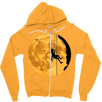 Mountaineering Free Climbing Bouldering Moon Sky H Zipper Hoodie | Artistshot