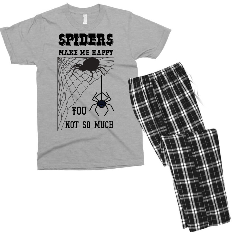 Spiders Make Me Happy You Not So Much Funny Arachn Men's T-shirt Pajama Set | Artistshot