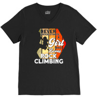 Rock Climbing Climber Climbing Retro V-neck Tee | Artistshot