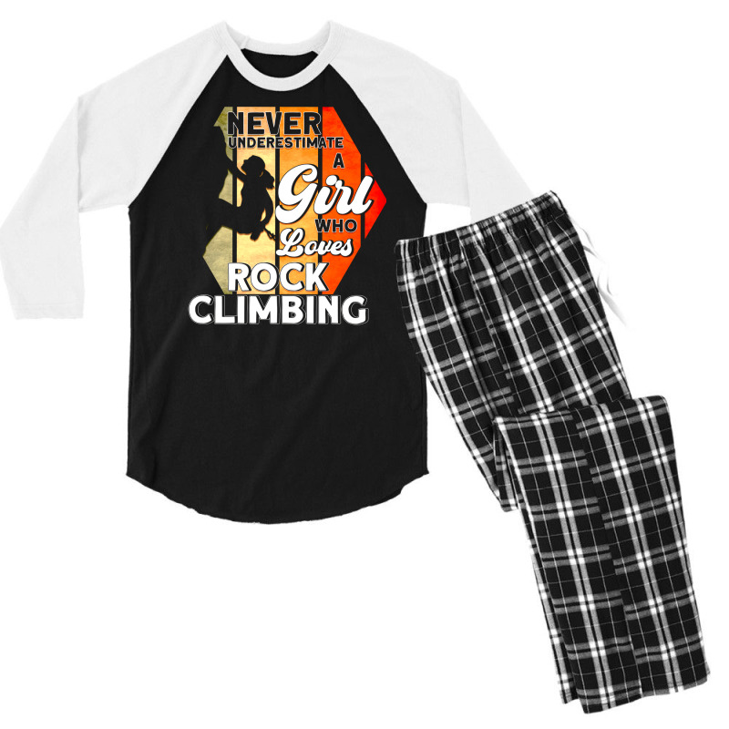 Rock Climbing Climber Climbing Retro Men's 3/4 Sleeve Pajama Set | Artistshot