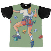 Woman Climbing A Wall Aesthetic Graphic T-shirt | Artistshot