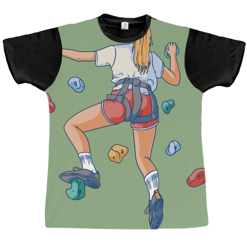 Woman Climbing A Wall Aesthetic Graphic T-shirt | Artistshot