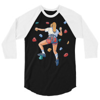 Woman Climbing A Wall Aesthetic 3/4 Sleeve Shirt | Artistshot