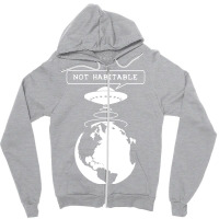 Planet Not Habitable Green Zipper Hoodie | Artistshot