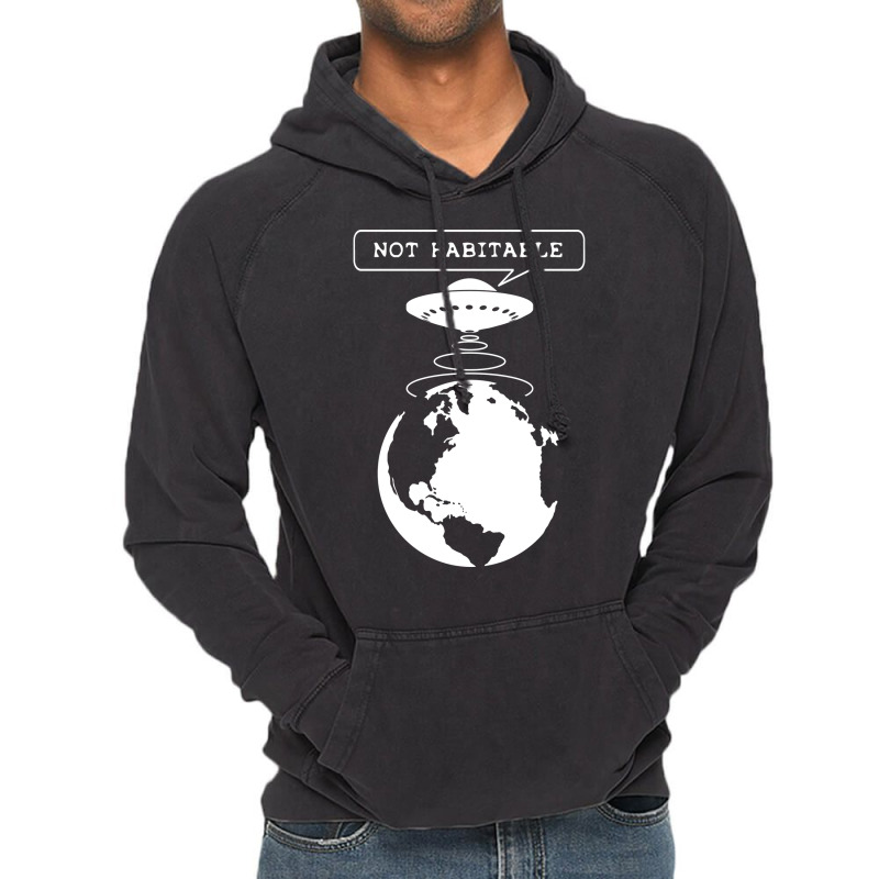 Planet Not Habitable Green Vintage Hoodie | Artistshot