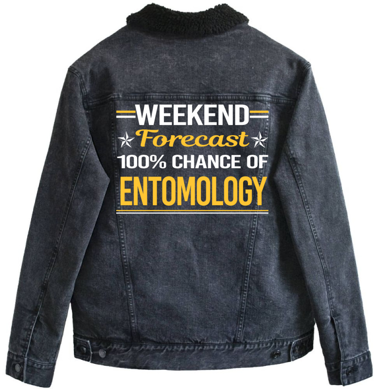 Weekend Forecast 100 Entomology Entomologist Insec Unisex Sherpa-Lined Denim Jacket by bebbahctinb | Artistshot