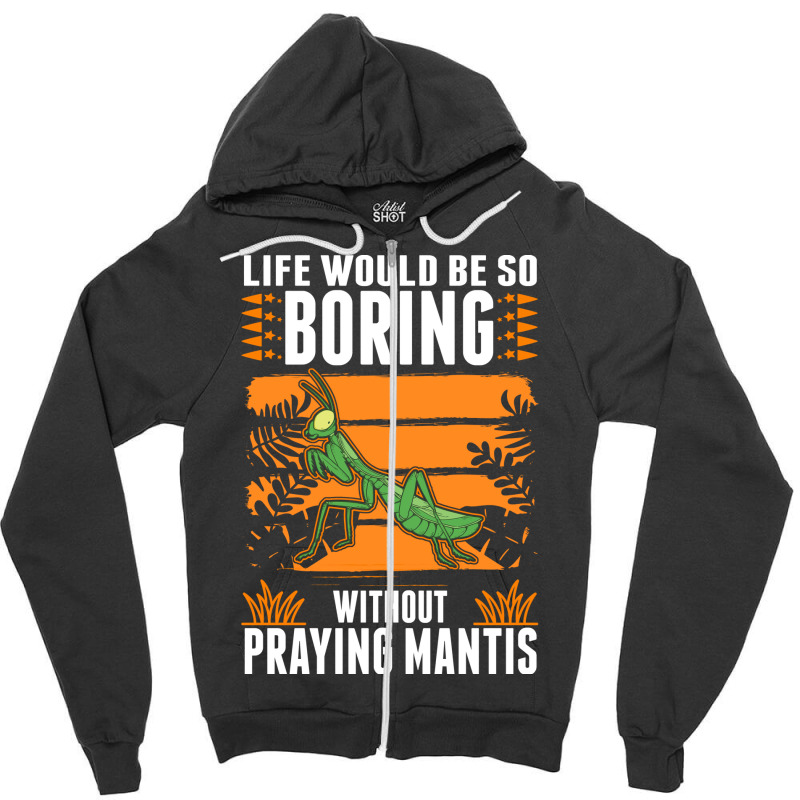 Praying Mantis 80s Zipper Hoodie | Artistshot