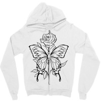 Soft Grunge Rose Butterfly Fairycore Aesthetic Lov Zipper Hoodie | Artistshot