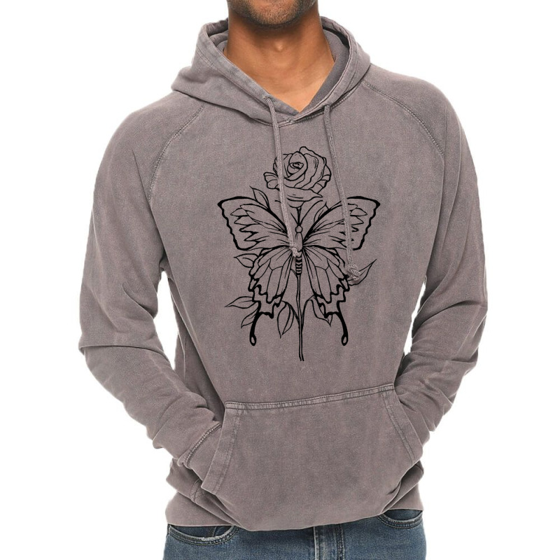 Soft Grunge Rose Butterfly Fairycore Aesthetic Lov Vintage Hoodie | Artistshot