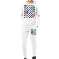 Butterfly Checkerboard Dark Version Blue Hoodie & Jogger Set | Artistshot