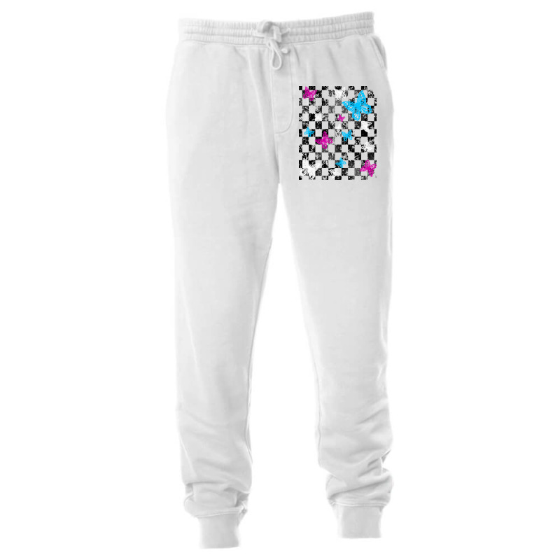 Butterfly Checkerboard Dark Version Blue Unisex Jogger | Artistshot