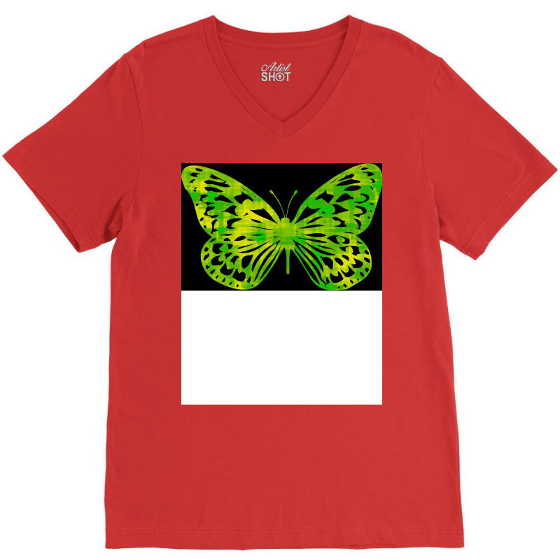 Butterfly Color Green Cool V-neck Tee | Artistshot