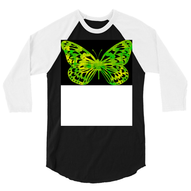 Butterfly Color Green Cool 3/4 Sleeve Shirt | Artistshot