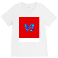 Butterfly Nature Red V-neck Tee | Artistshot