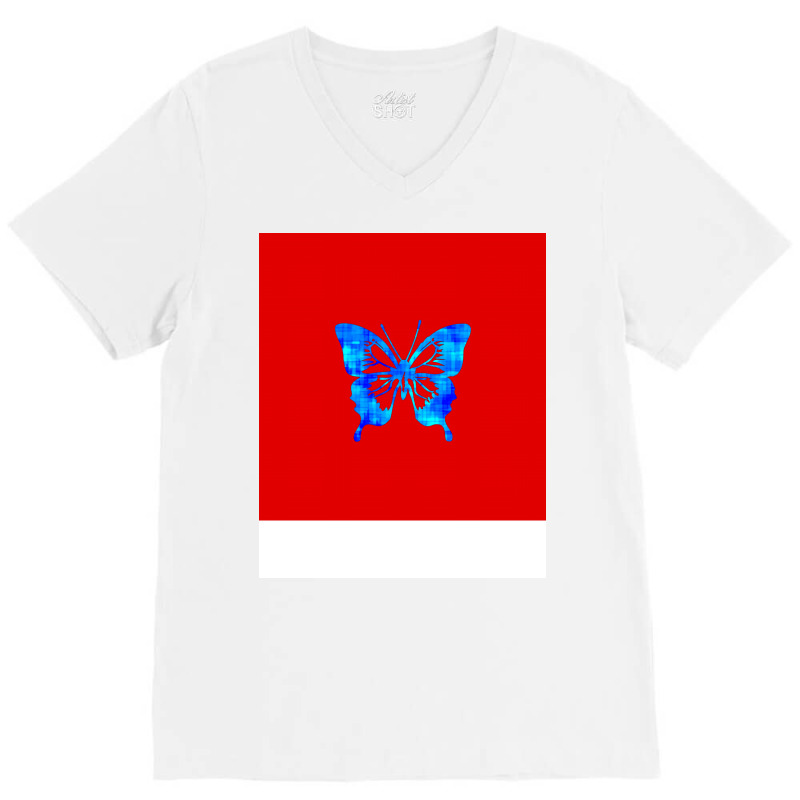 Butterfly Nature Red V-neck Tee | Artistshot