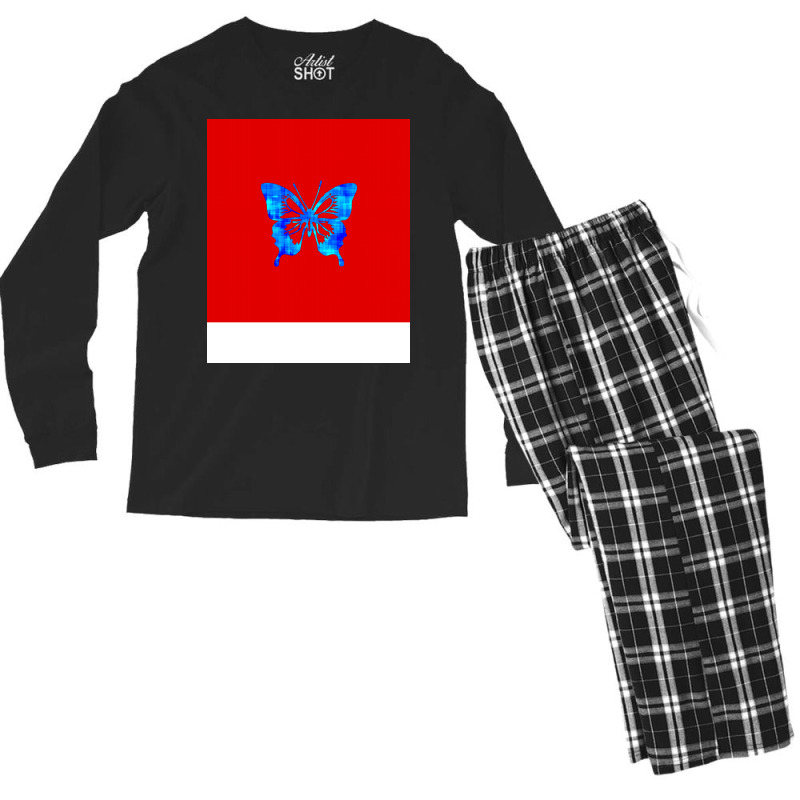 Butterfly Nature Red Men's Long Sleeve Pajama Set | Artistshot