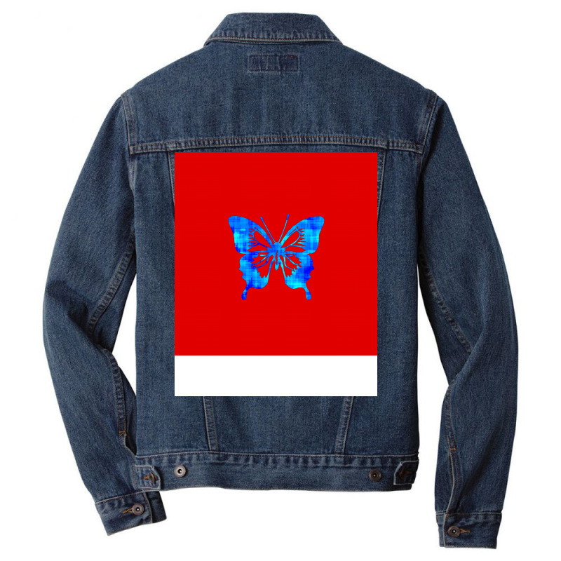 Butterfly Nature Red Men Denim Jacket | Artistshot