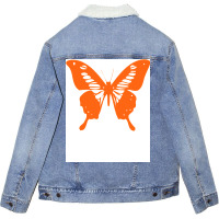 Butterfly Orange Girl Unisex Sherpa-lined Denim Jacket | Artistshot