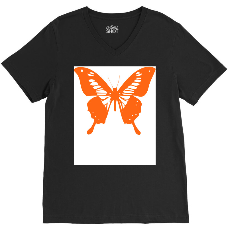 Butterfly Orange Girl V-neck Tee | Artistshot