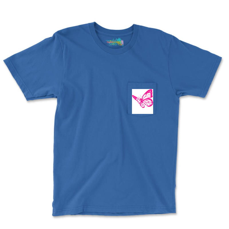 Butterfly Pink Tumblr Pocket T-shirt | Artistshot