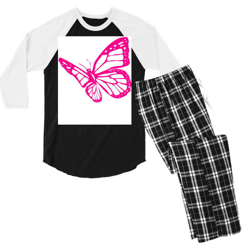 Butterfly Pink Tumblr Men's 3/4 Sleeve Pajama Set | Artistshot