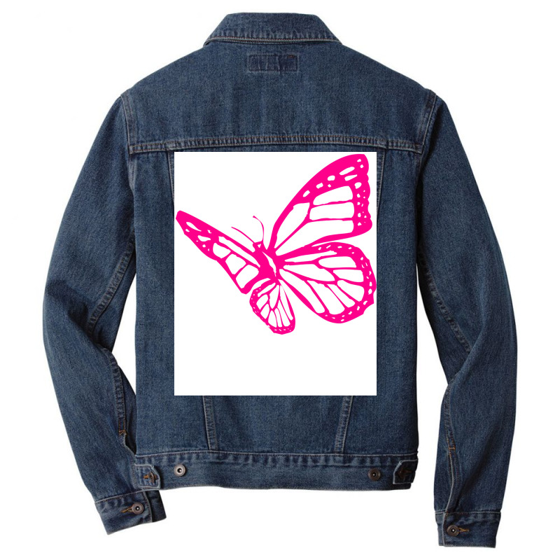 Butterfly Pink Tumblr Men Denim Jacket | Artistshot