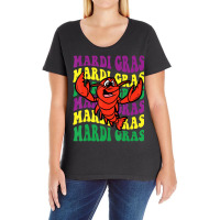 Crawfish Mardi Gras Retro Mudbug Carnival Parade C Ladies Curvy T-shirt | Artistshot