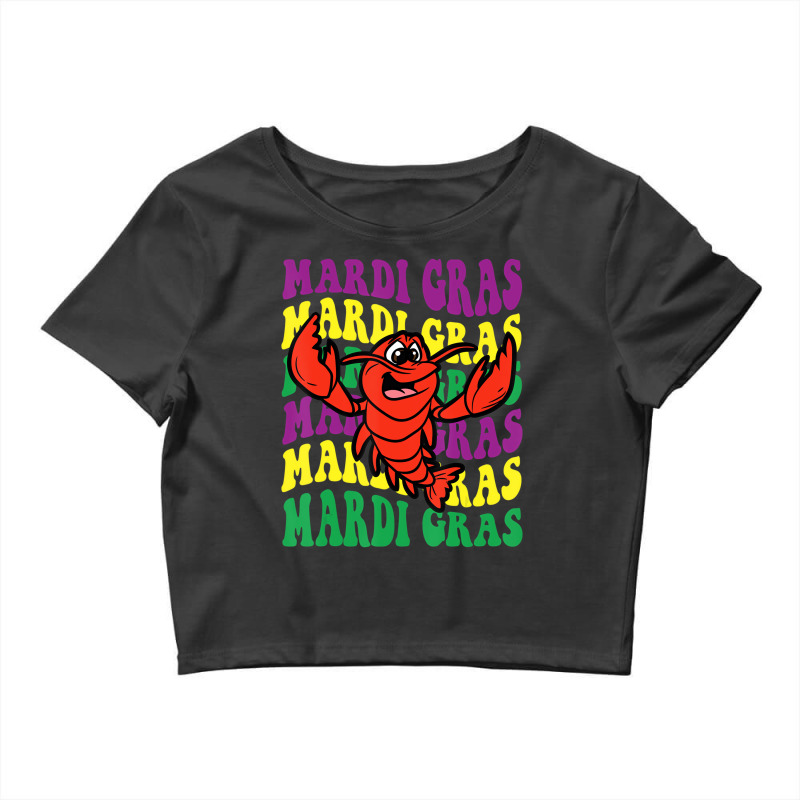 Crawfish Mardi Gras Retro Mudbug Carnival Parade C Crop Top by catricegar | Artistshot