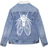 Cicada Insect Summer Unisex Sherpa-lined Denim Jacket | Artistshot