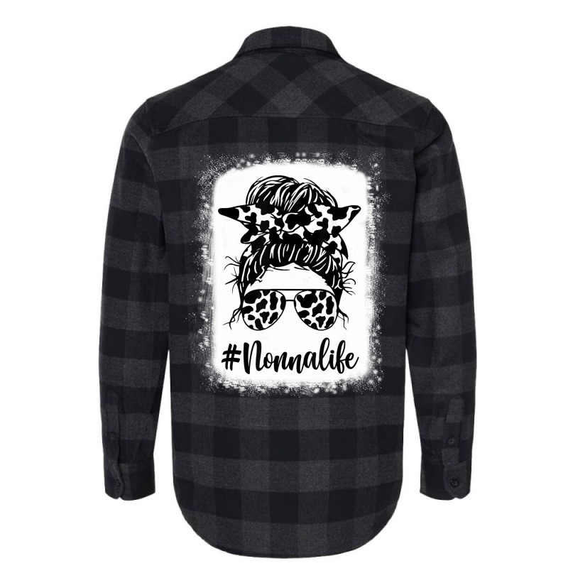 Nonna Life Cow Messy Bun Hair Bleached Mother's Da Flannel Shirt | Artistshot