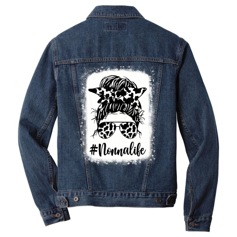 Nonna Life Cow Messy Bun Hair Bleached Mother's Da Men Denim Jacket | Artistshot