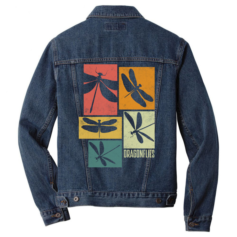 Dragonfly Damselfly Dragonflies Entomology Silhoue Men Denim Jacket | Artistshot