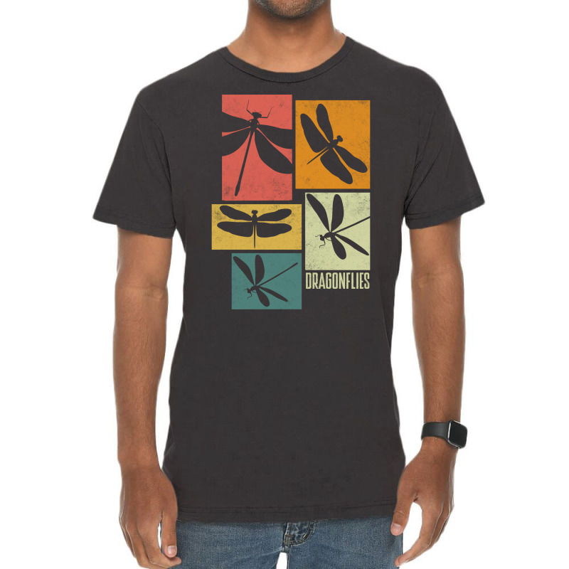 Dragonfly Damselfly Dragonflies Entomology Silhoue Vintage T-shirt | Artistshot