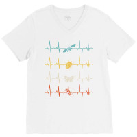 Entomology Entomologist Insects Bugs Heartbeat 70s V-neck Tee | Artistshot