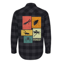 Entomology Entomologist Insects Silhouettes Blue Flannel Shirt | Artistshot