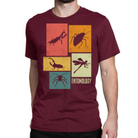 Entomology Entomologist Insects Silhouettes Blue Classic T-shirt | Artistshot