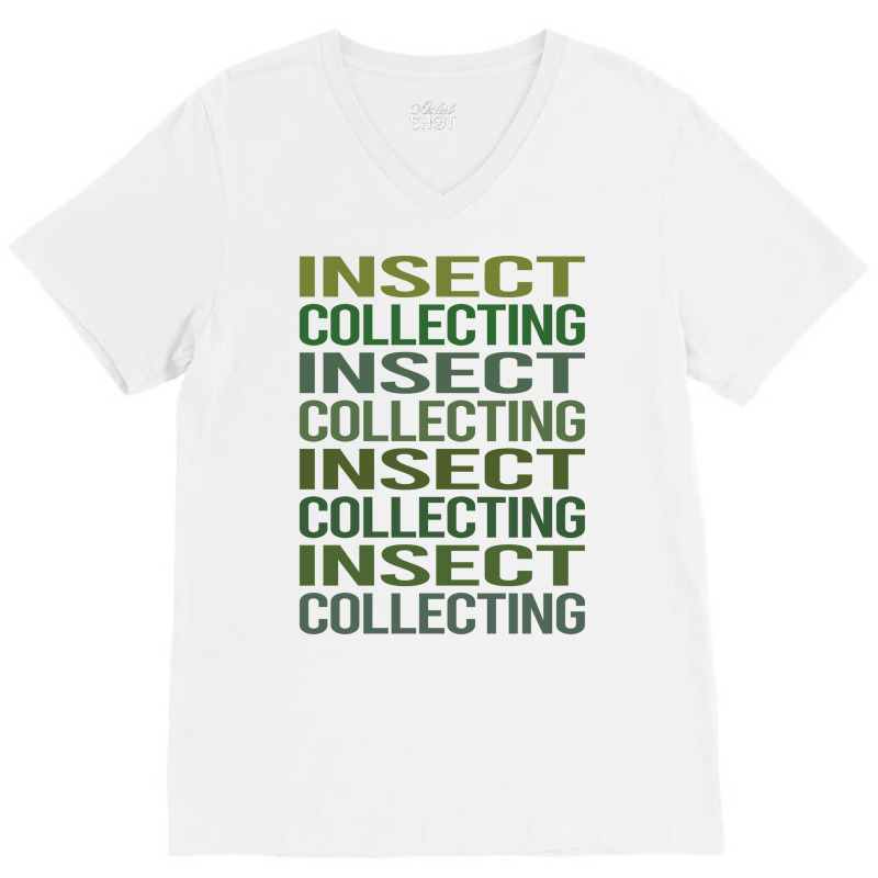 Green Text Insect Collecting Yellow V-neck Tee | Artistshot