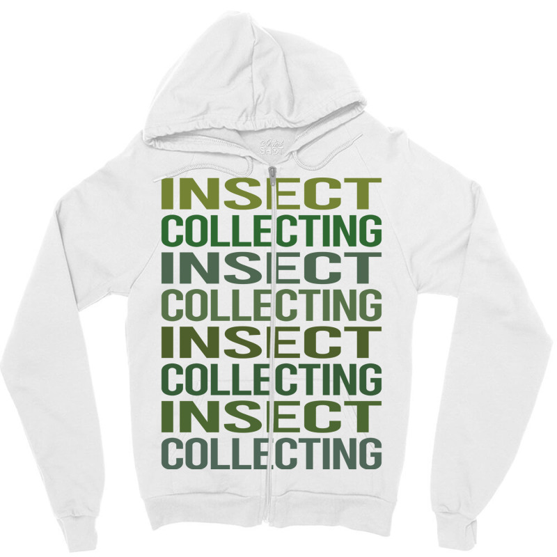 Green Text Insect Collecting Yellow Zipper Hoodie | Artistshot