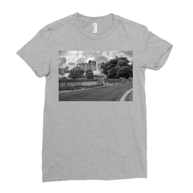 Alnwick Castle In Monochrome Ladies Fitted T-Shirt by ahakascalisi0 | Artistshot