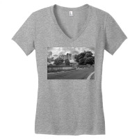 Alnwick Castle In Monochrome Women's V-neck T-shirt | Artistshot