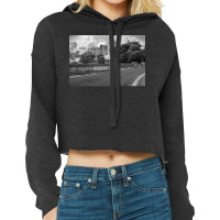 Alnwick Castle In Monochrome Cropped Hoodie | Artistshot