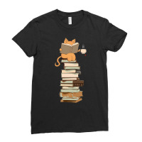 Book Pile And Cat Ladies Fitted T-shirt | Artistshot