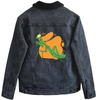 Praying Mantis Cute Unisex Sherpa-lined Denim Jacket | Artistshot