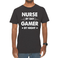 Nurse By Day Gamer By Night T Shirt Vintage T-shirt | Artistshot