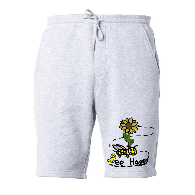 Bee Happy Pullover Hoodie Fleece Short | Artistshot