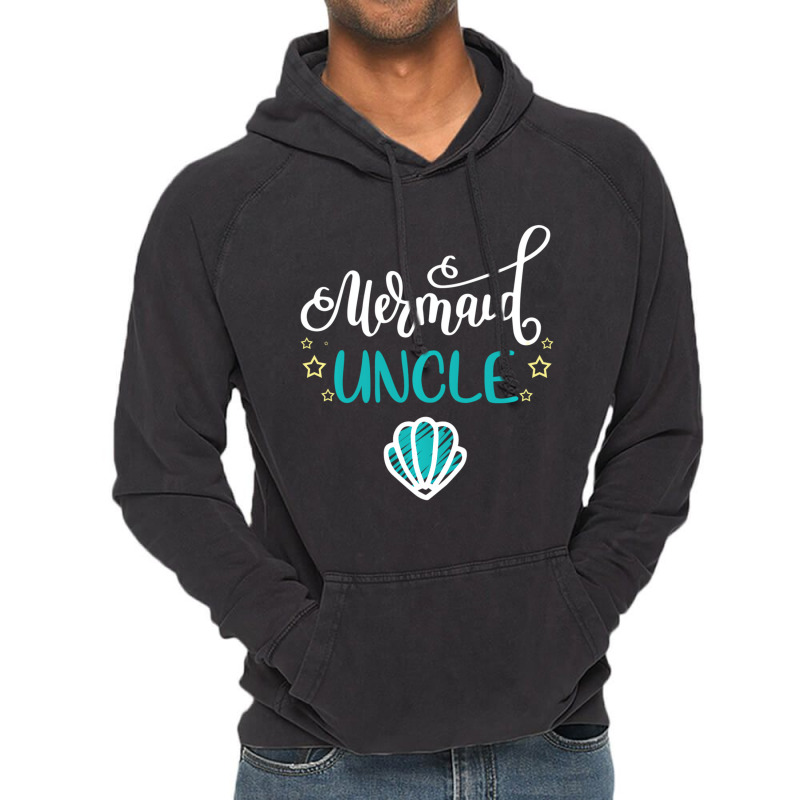 Mermaid Uncle Funny Merman Family Matching Birthda Vintage Hoodie | Artistshot