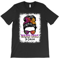 Messy Bun Hair Glasses Beads New Orleans Mardi Gra T-shirt | Artistshot