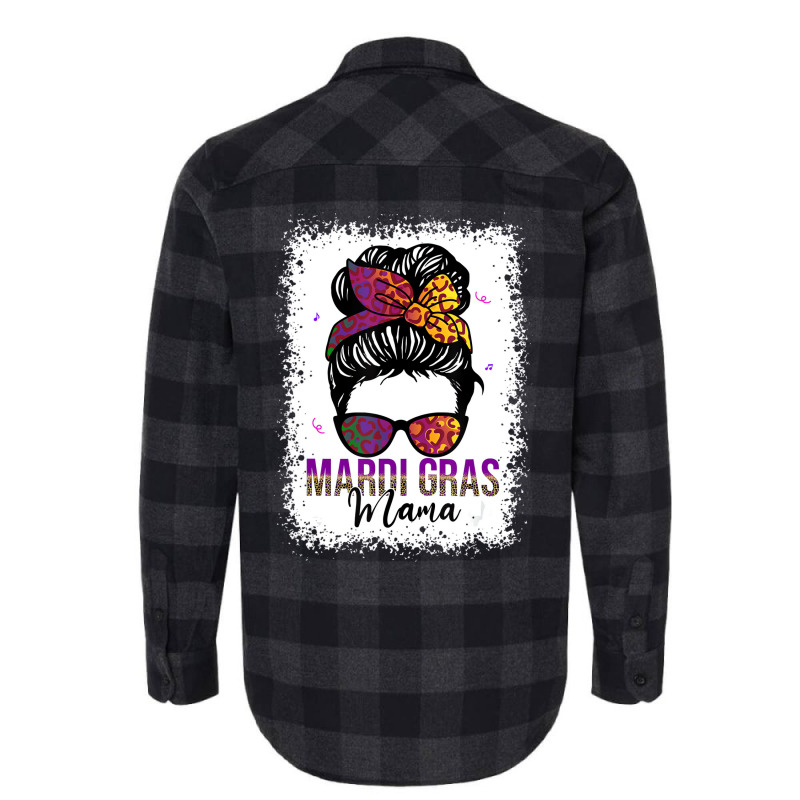 Messy Bun Hair Glasses Beads New Orleans Mardi Gra Flannel Shirt | Artistshot