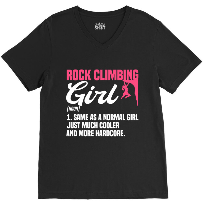 Bouldering Girls Climber Boulderer Artificial Rock V-neck Tee | Artistshot