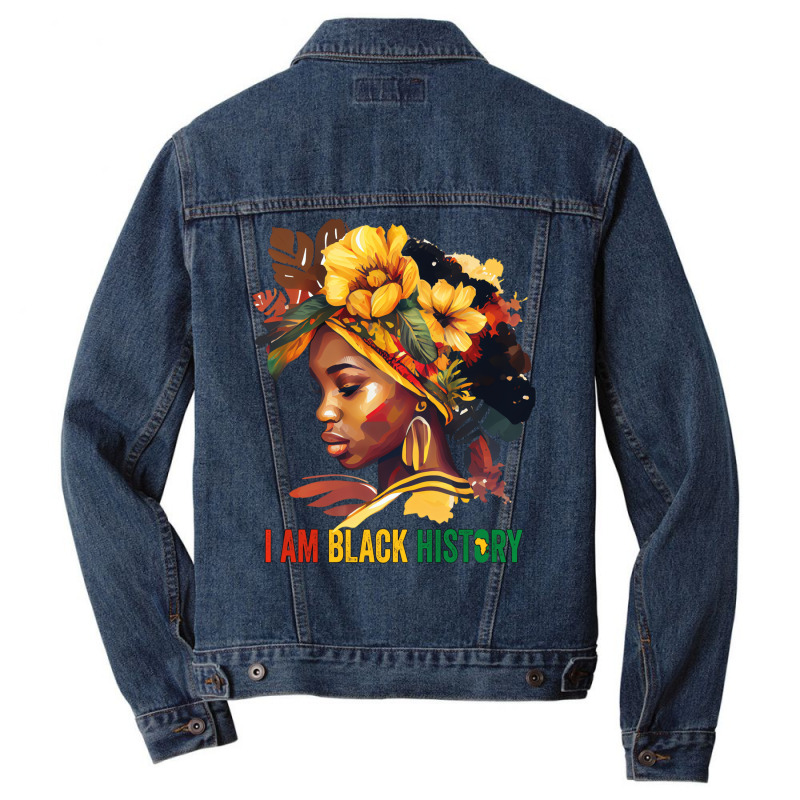 I Am Black History Women Girls Black Queen Month H Men Denim Jacket | Artistshot